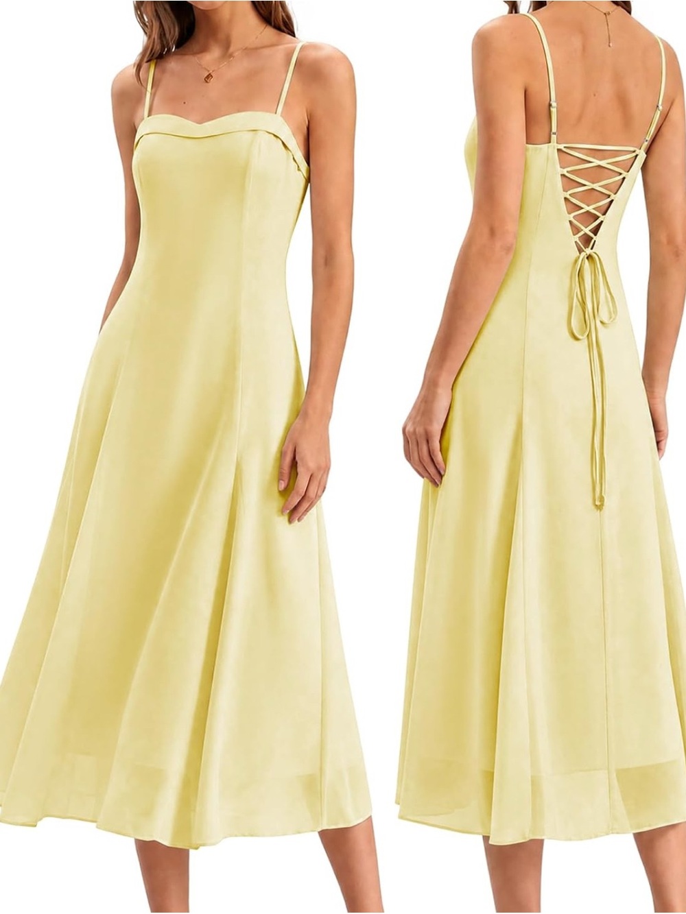 Wedding Guest Dress for Women Chiffon Sleeveless Midi Dress